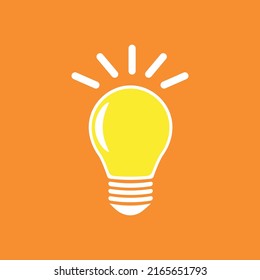 Illustration of a light bulb in a flat style.