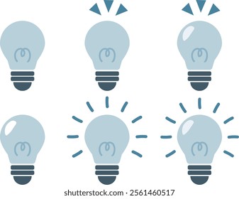 Illustration of a light bulb glowing with a flashing image