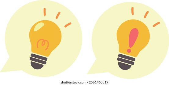 Illustration of a light bulb glowing with a flashing image