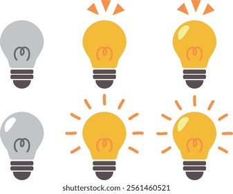 Illustration of a light bulb glowing with a flashing image