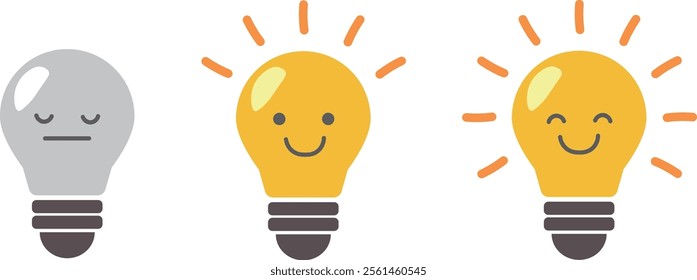 Illustration of a light bulb glowing with a flashing image