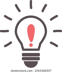 Illustration of a light bulb glowing with a flashing image