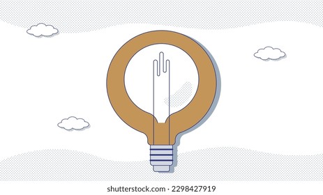 It is an illustration of a light bulb icon that expresses the flash of an idea.