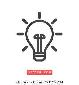 ilustración de un icono de la bombilla. símbolo de vector.