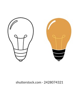 illustration of a light bulb icon. vector icon on white background.