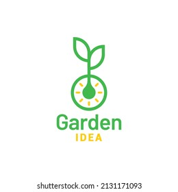 Illustration Light bulb leaf plant innovation circle logo vector