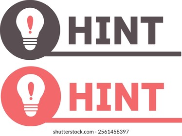 Illustration of a light bulb shining with a flashing image Hint