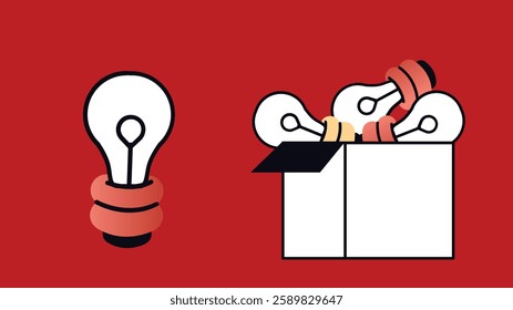 illustration of a light bulb symbolizing idea generation, radiating light to represent inspiration and creativity