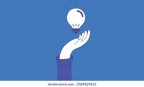 illustration of a light bulb symbolizing idea generation, radiating light to represent inspiration and creativity