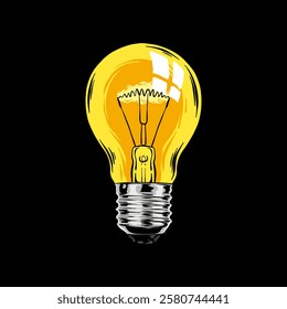 illustration of a light bulb that glows in the dark