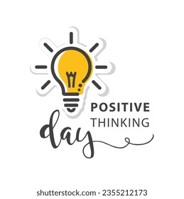 Illustration of a light bulb. Thinking Day on September, 13.