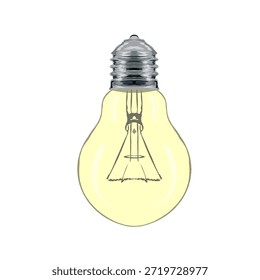 Ilustración de una bombilla sin fondo