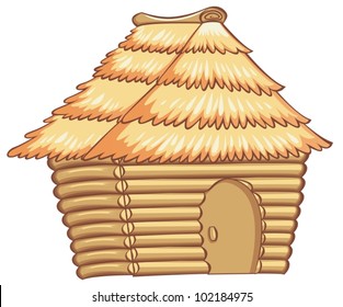 illustration of a light colorded hut