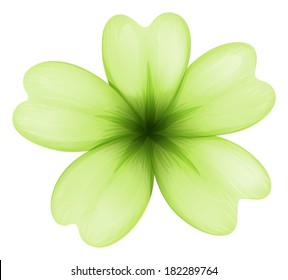 Illustration of a light green flower on a white background