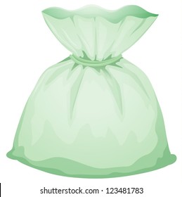 Illustration of a light green pouch on a white background