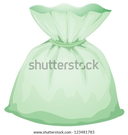 Illustration of a light green pouch on a white background