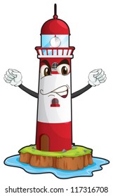 illustration of a light house on a white background