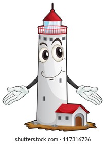 illustration of a light house on a white background