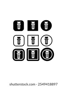 A illustration of light for icon set in black and white background
