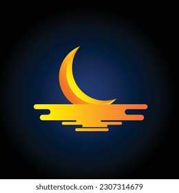 Ilustración del diseño vectorial de la luna luminosa 