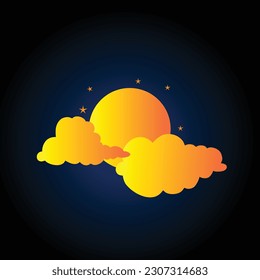 Illustration of the light moon vector design 