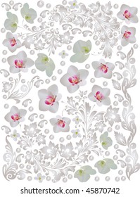 illustration with light orchid background