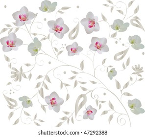 ilustración con fondo de orquídea luminosa