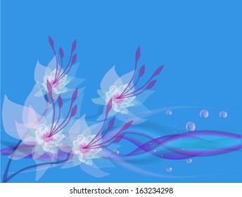 illustration with light pink flowers decoration