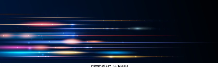 Illustration Of Light Ray, Stripe Line With Blue Light, Speed Motion Background. Vector Design Abstract, Science, Futuristic, Energy, Modern Digital Technology Concept For Wallpaper, Banner Background