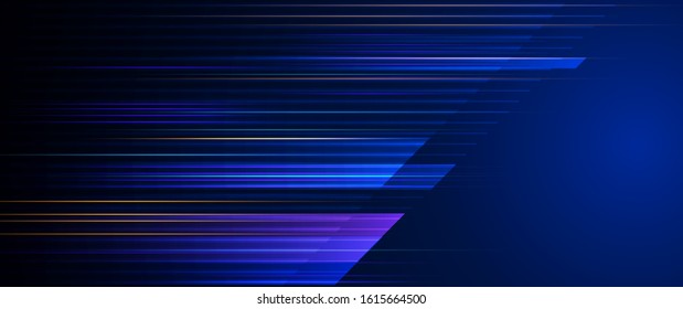 Illustration of light ray, stripe line with blue light, speed motion background. Vector design abstract, science, futuristic, energy, modern digital technology concept for wallpaper, banner background