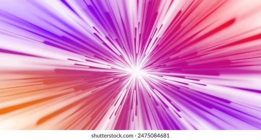 Illustration of light ray, stripe line with blue light, speed motion background. Vector blue glowing lines air flow effect. Speed connection background.	