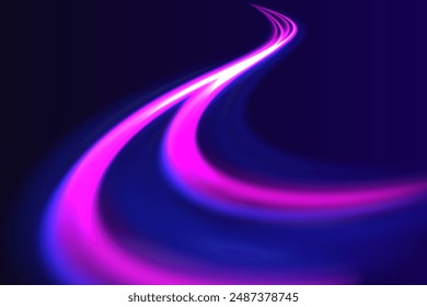 Ilustración de rayo claro, línea de rayas con luz azul, fondo de movimiento rápido. Espirales de color radial. Vector azul brillante líneas efecto de flujo de aire.