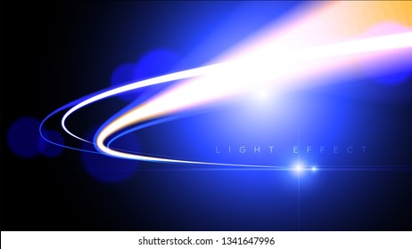 Illustration of light speed effect in vector. It is suitable for being used as a background or template in science or technology related theme such as: plasma, light speed, warping, data transferring,