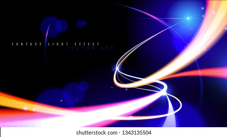 Illustration of light speed effect in vector. It is suitable for being used as a background or template in science or technology related theme such as: plasma, light speed, warping, data transferring,