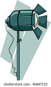 Illustration of light in a stand of ash colour background	