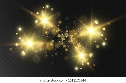 Illustration of the light of a star vector for a beautiful image on a transparent background, with glare and beautiful shine