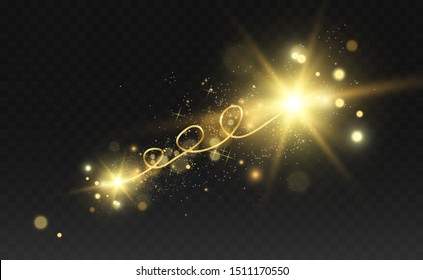 Illustration of the light of a star vector for a beautiful image on a transparent background, with glare and beautiful shine