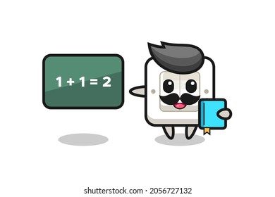 Illustration of light switch character as a teacher , cute style design for t shirt, sticker, logo element