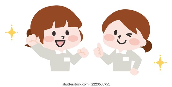 Illustration of a light work staff woman