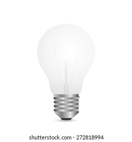 Illustration of a lightbulb isolated on a gray background.