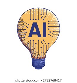 Illustration of lightbulb symbolizing idea from artificial intelligence