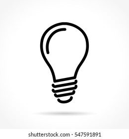 Illustration of lightbulb thin line icon design