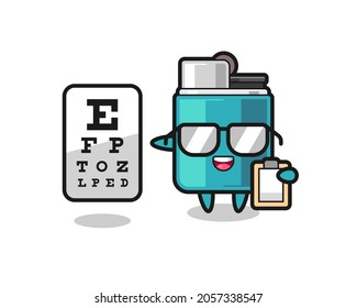Illustration of lighter mascot as an ophthalmology , cute design