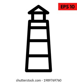 Ilustración del icono de la línea del faro