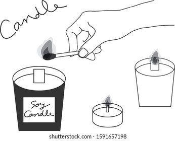 illustration of lighting a candle