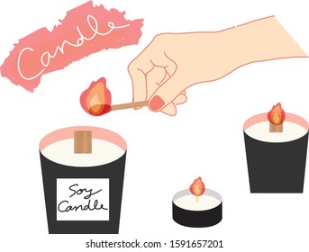 illustration of lighting a candle