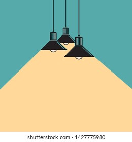 illustration of lighting ceiling lamps with rays