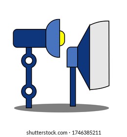 Illustration of lighting settings. Vector illustration of photography. Can be used for stickers and icons.