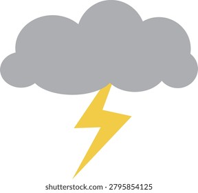 An illustration of lightning and dark clouds