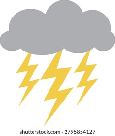 An illustration of lightning and dark clouds